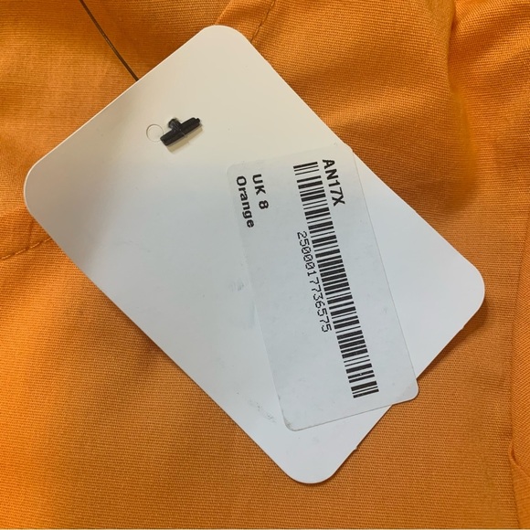 NWT FRILLY HEM TUNIC Dress With 3/4 Length Sleeves & Back Keyhole Orange 4/UK 8 - Picture 9 of 10